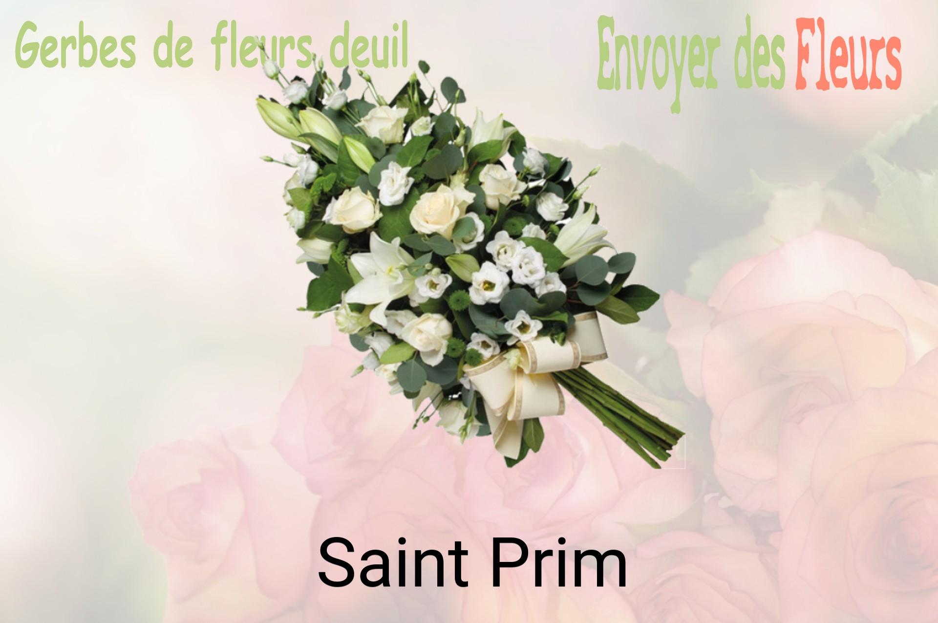 Gerbe de fleurs de deuil livrée à Saint-Prim